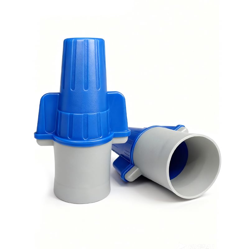 DICIO Winged Wire Connectors, Easy Twist-on Screw on Ribbed Cap for Quick Connection, Blue/Gray, Flexible Steel Spring Connectors, Copper, UL Listed, Pouch of 50, 14-6 AWG - Image 1